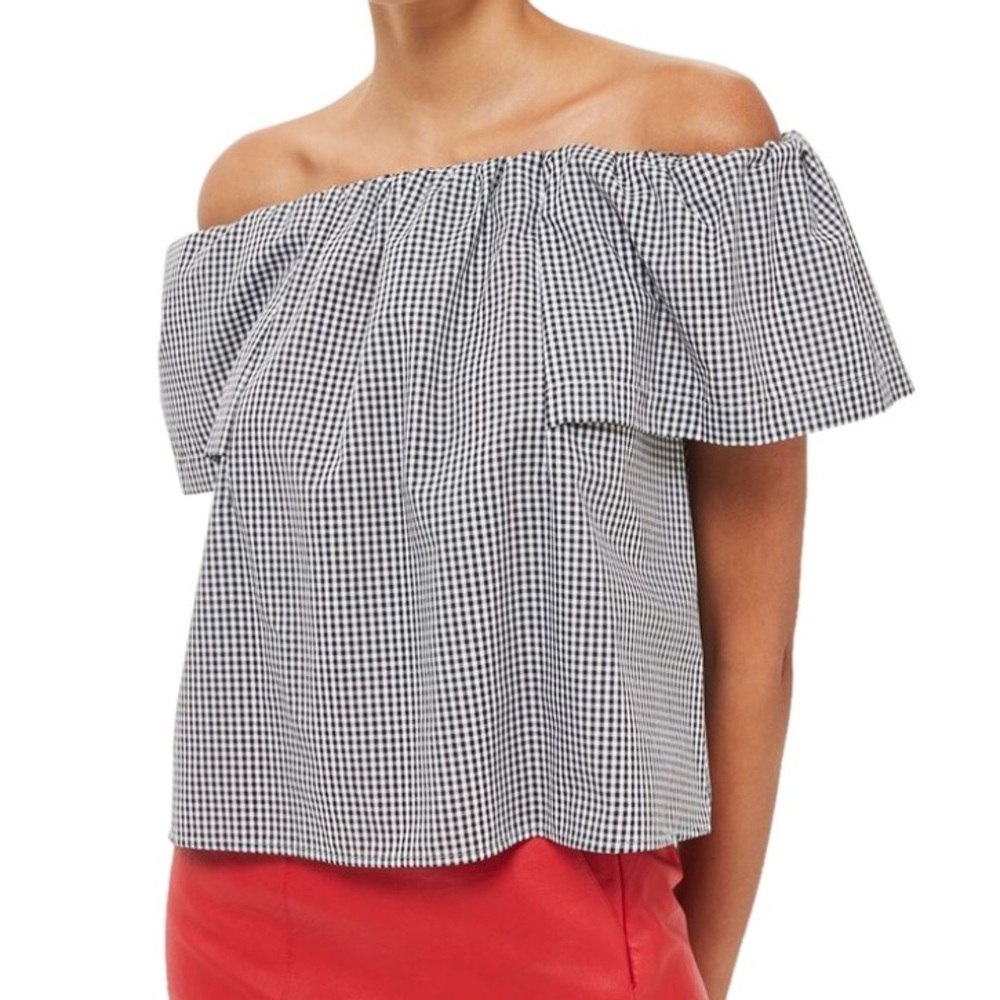 Topshop Gingham Top